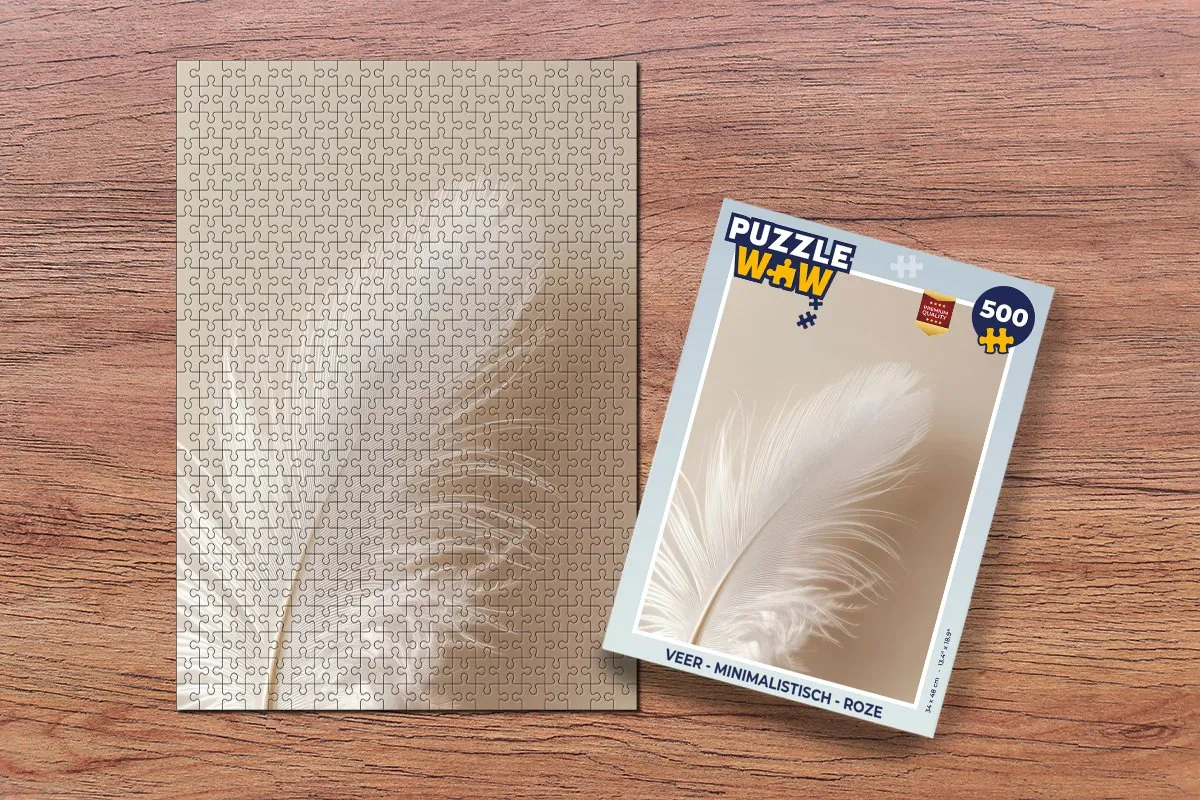 PuzzleWow Minimalistisch Veer Legpuzzel 500 Stuks - Roze