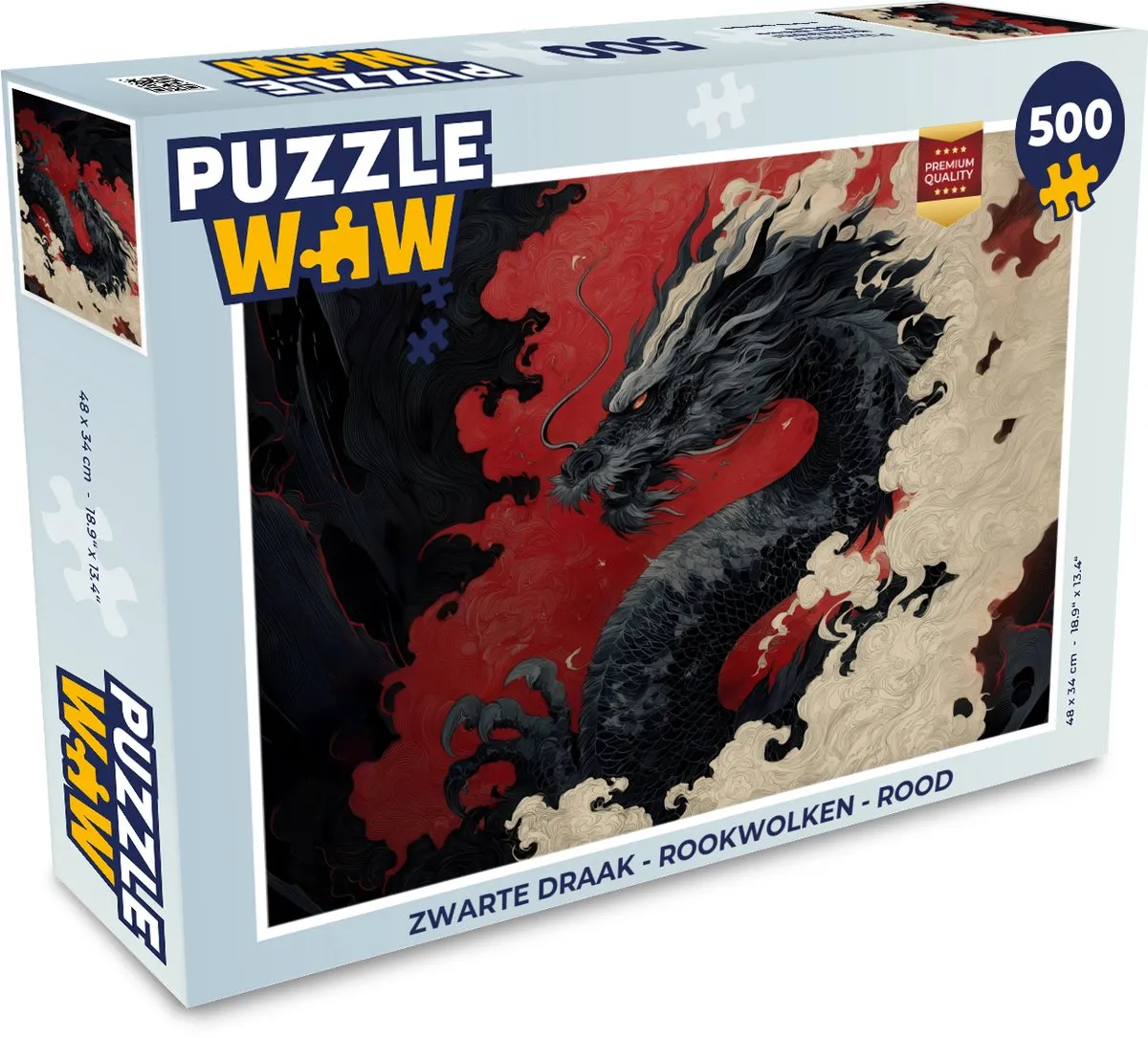 PuzzleWow Draak Rookwolken Legpuzzel 500 Stuks - 8721406855828