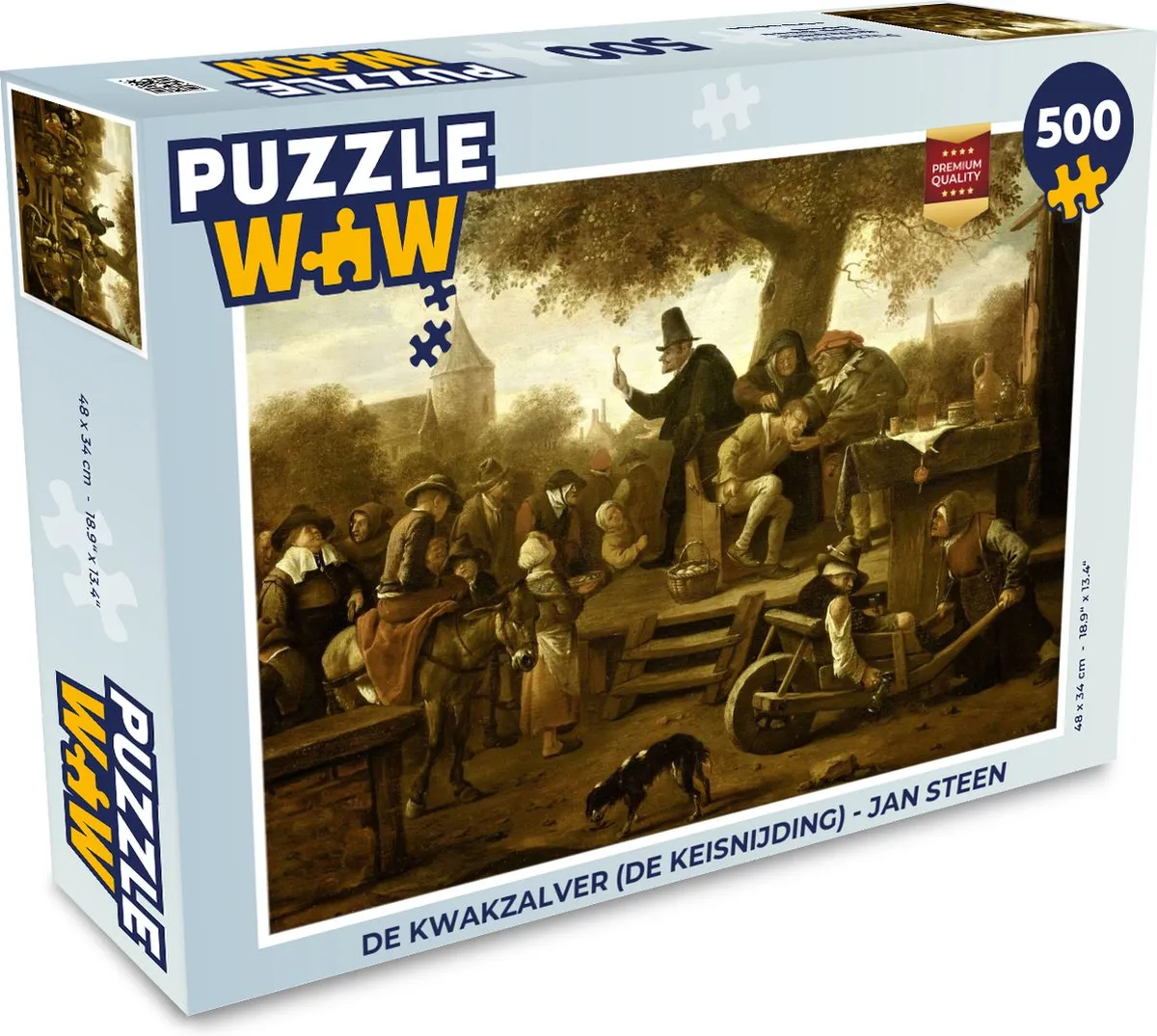 PuzzleWow De kwakzalver Legpuzzel 500 Stuks - Jan Steen - Multicolor