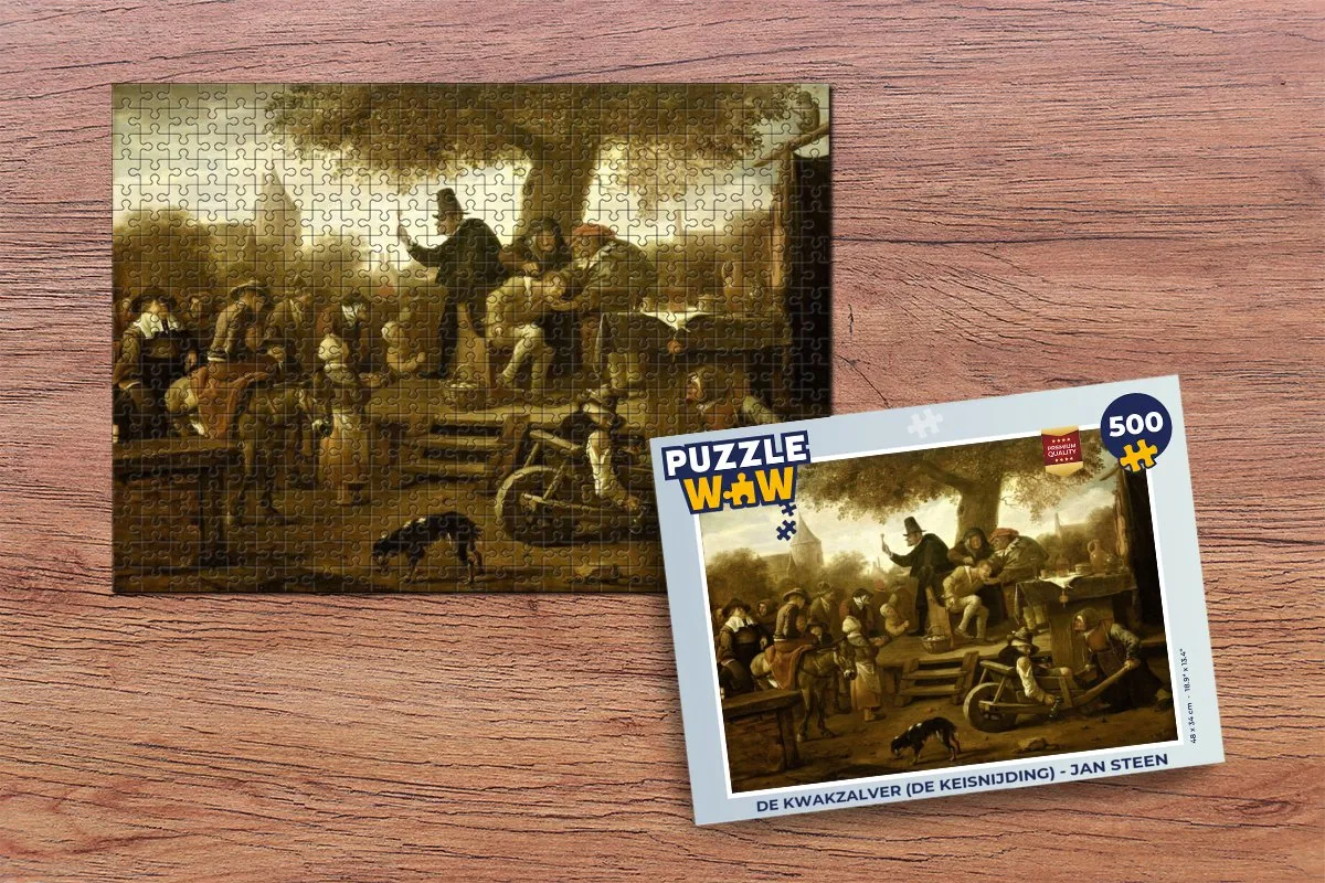 PuzzleWow De kwakzalver Legpuzzel 500 Stuks - Jan Steen - Multicolor