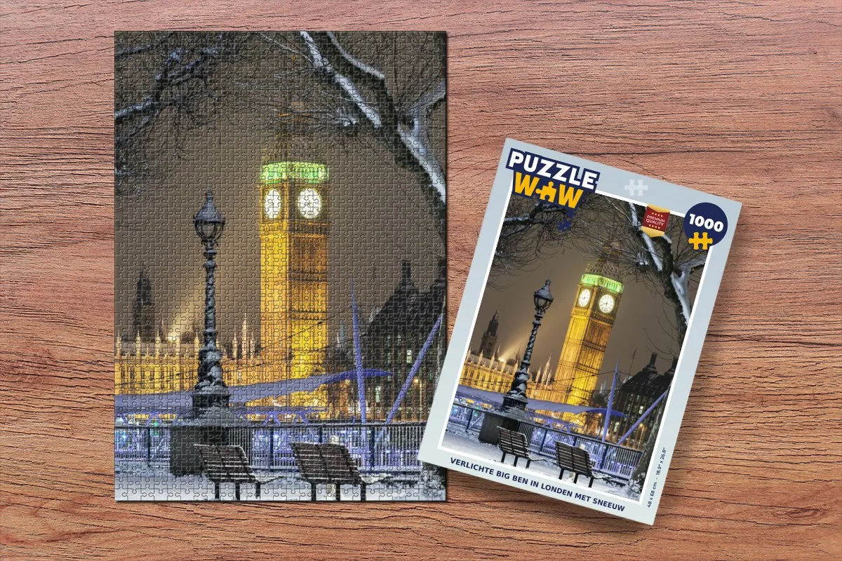 PuzzleWow Big Ben Londen Verlichte Puzzel 1000 Stuks - Multicolor