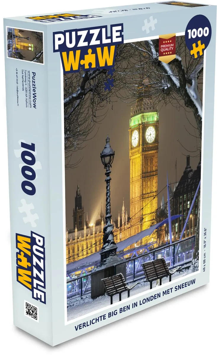 PuzzleWow Big Ben Londen Verlichte Puzzel 1000 Stuks - Multicolor