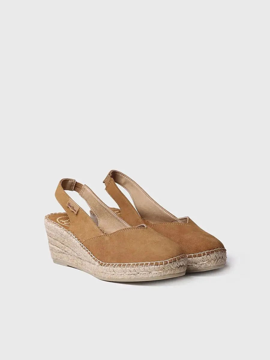 Suède espadrilles met sleehak voor dames