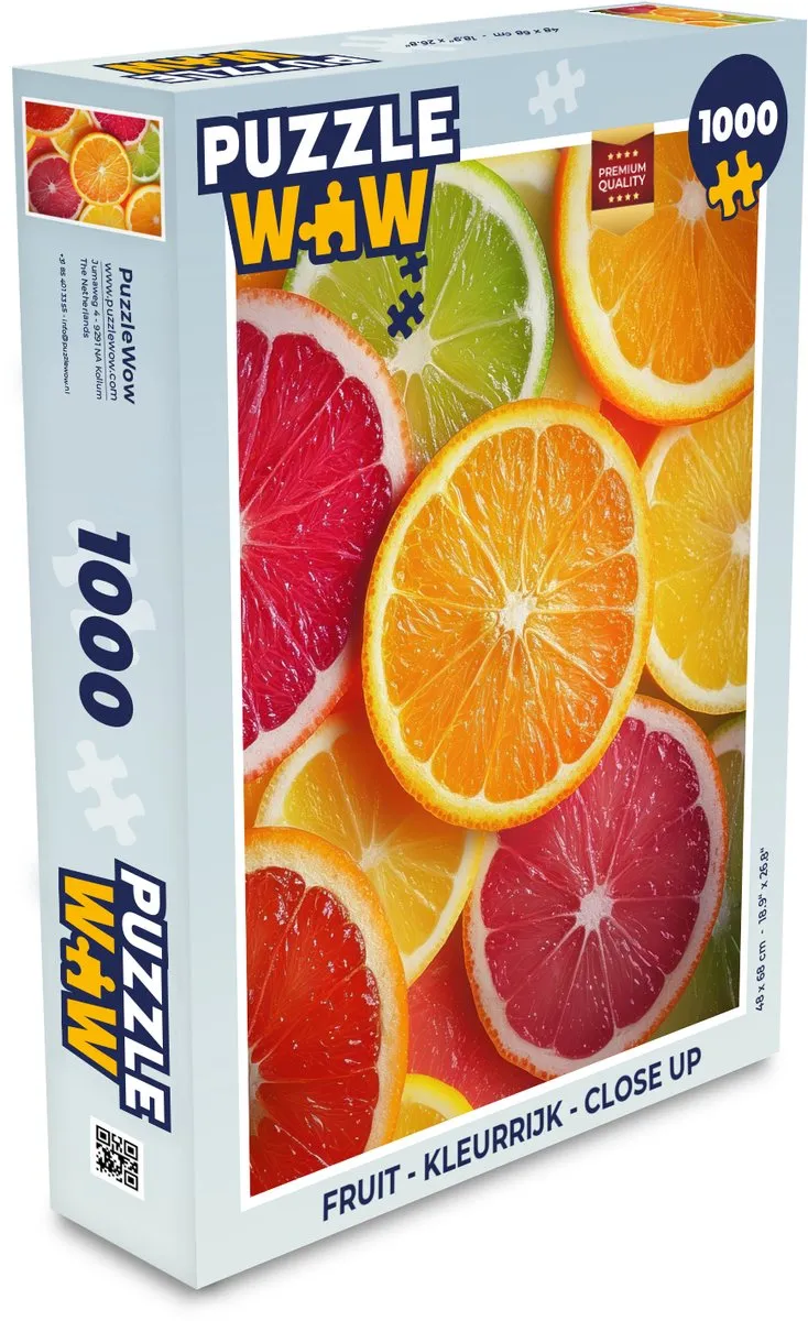 PuzzleWow Fruit Close Up Legpuzzel 1000 Stuks - Citrusvruchten