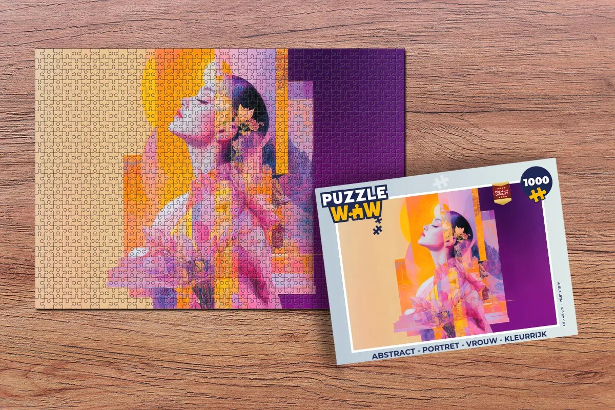PuzzleWow Abstract Legpuzzel 1000 Stuks - Vrouw Kleurrijk