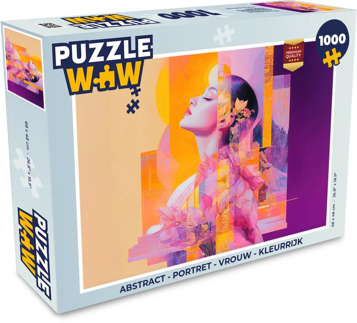 PuzzleWow Abstract Legpuzzel 1000 Stuks - Vrouw Kleurrijk