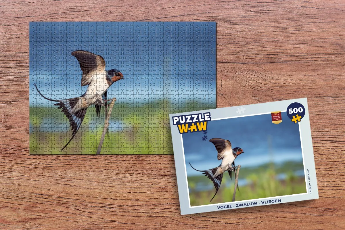 PuzzleWow Vogel Zwaluw Legpuzzel 500 Stuks - Multicolor