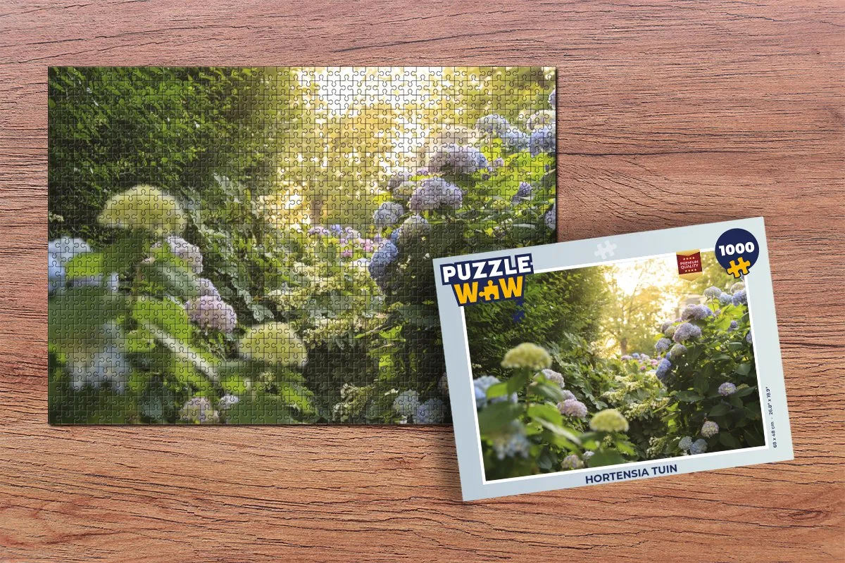 PuzzleWow Hortensia Tuin Legpuzzel 1000 Stuks - Multicolor
