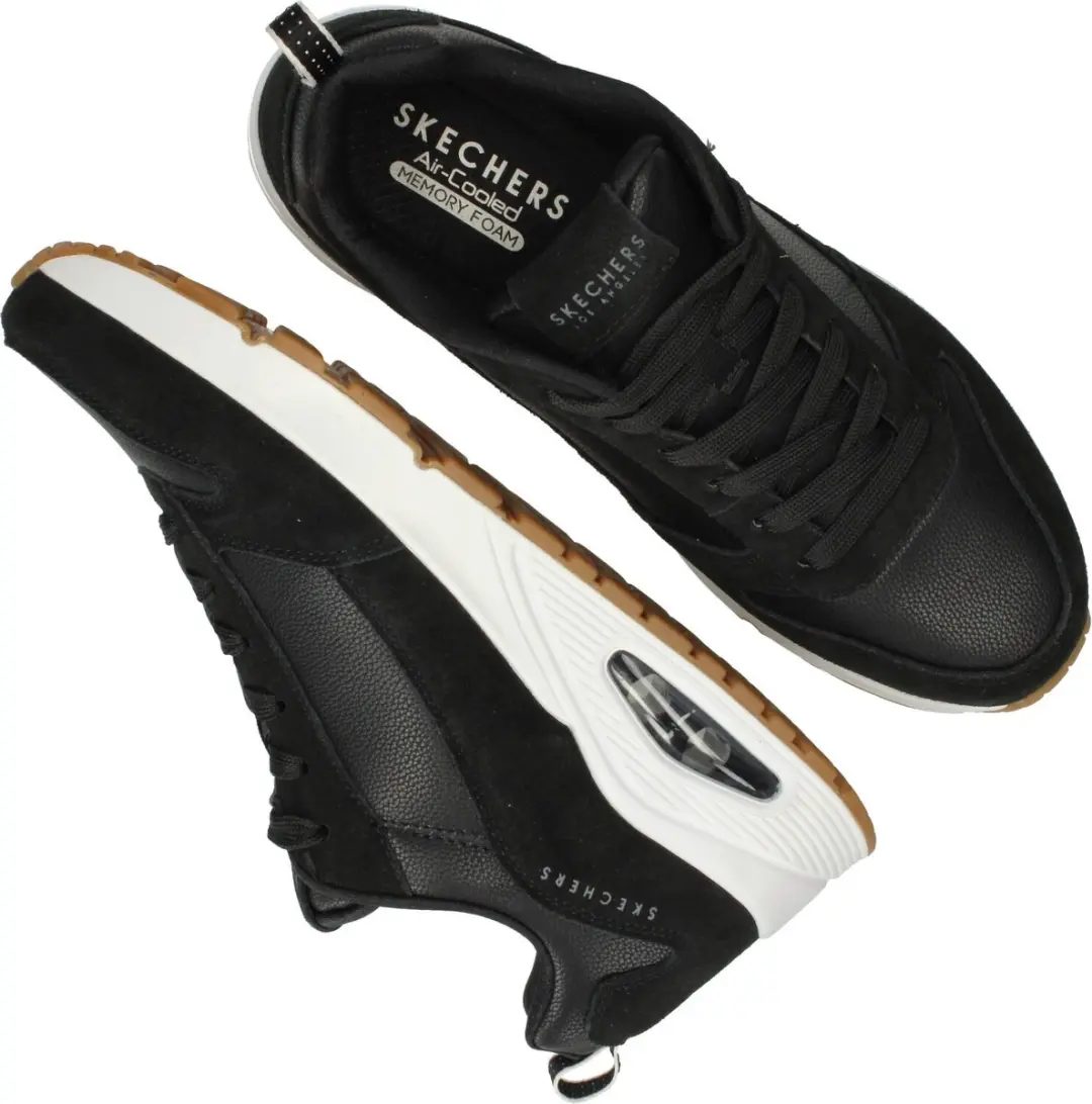 Skechers Uno Stacre Heren Sneakers - 41 - Zwart/Wit - afbeelding 6 van 6