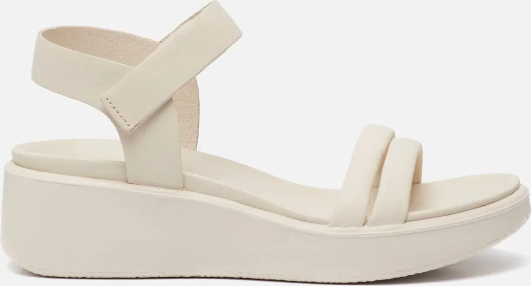 Ecco Flowt Wedge LX sandalen met sleehak beige - Maat 40