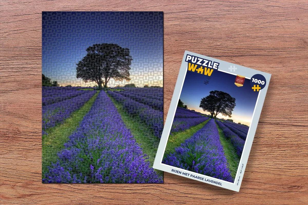 PuzzleWow Legpuzzel Rijen met Paarse Lavendel 1000 Stuks