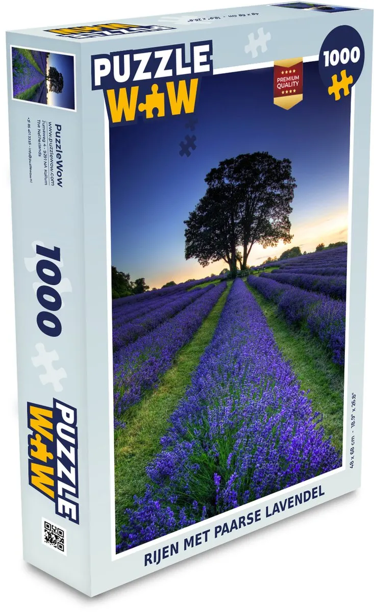 PuzzleWow Legpuzzel Rijen met Paarse Lavendel 1000 Stuks