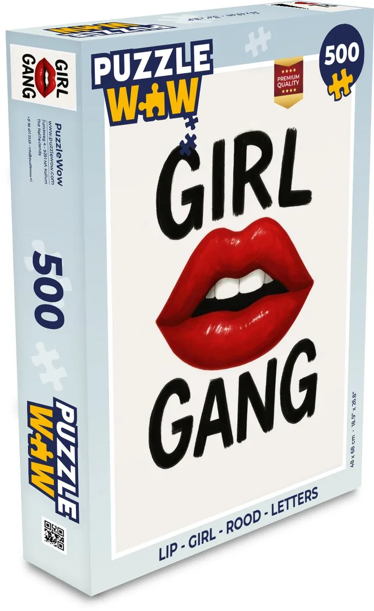PuzzleWow Lip Girl Legpuzzel 500 Stuks - Rood