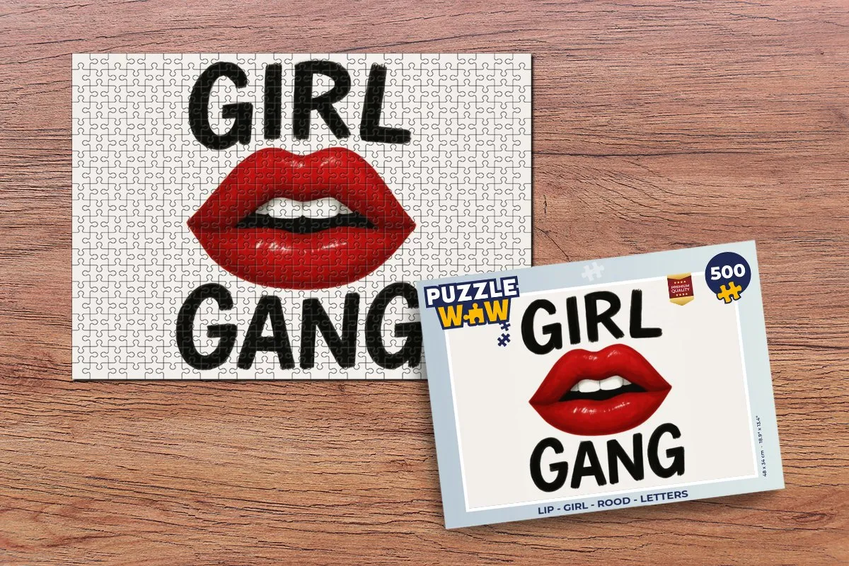 PuzzleWow Lip Girl Legpuzzel 500 Stuks - Rood
