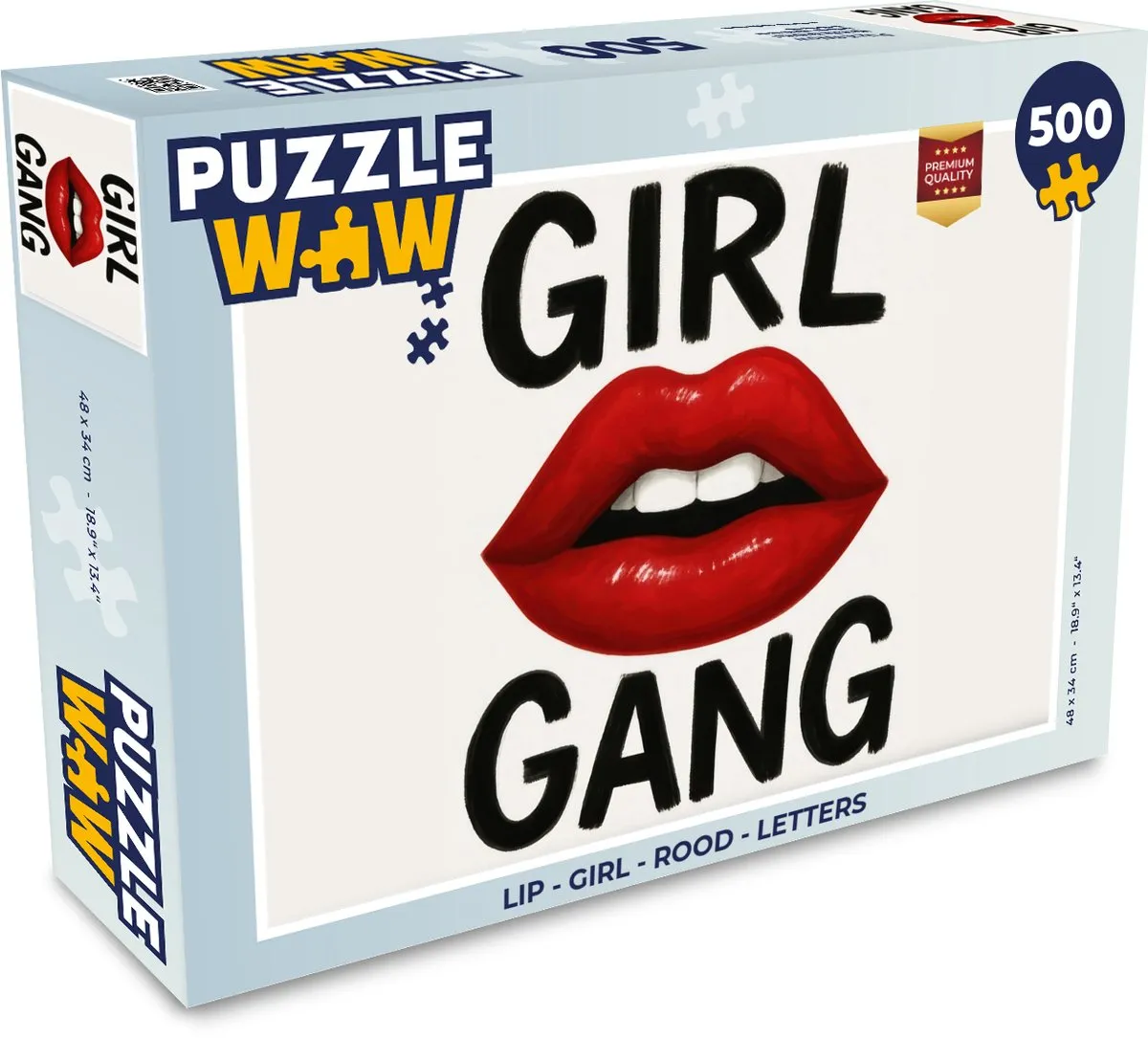 PuzzleWow Lip Girl Legpuzzel 500 Stuks - Rood