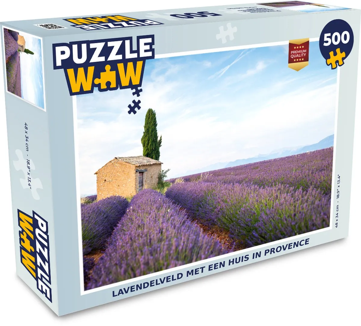 PuzzleWow Lavendelveld met een huis in Provence Legpuzzel 500 Stuks