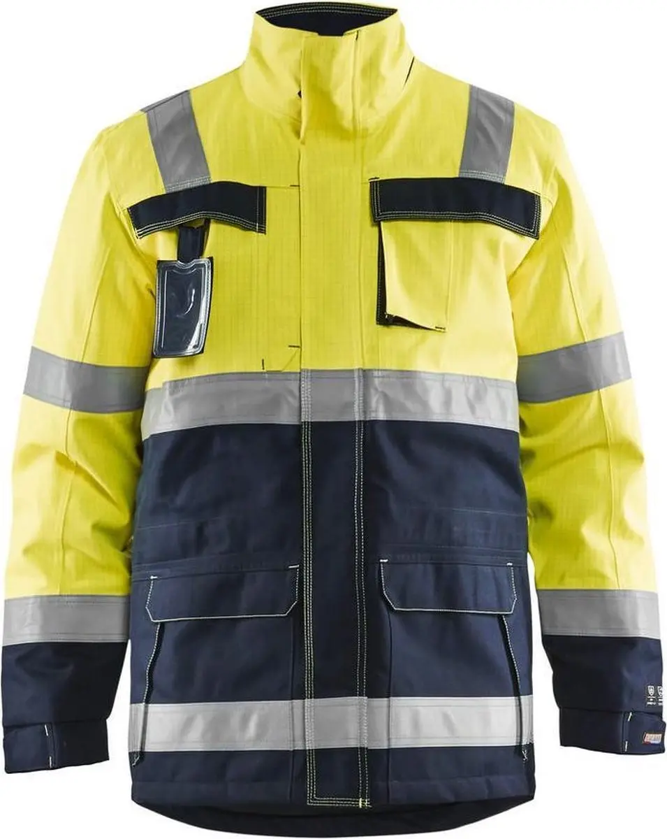 Blåkläder 4068-1530 Multinorm Winterjas Geel/Marineblauw maat L