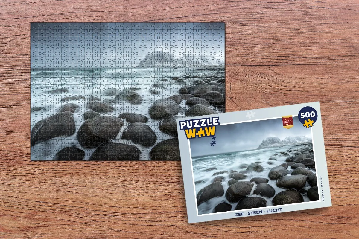 PuzzleWow Zee - Steen - Lucht Legpuzzel 500 Stuks - Multicolor