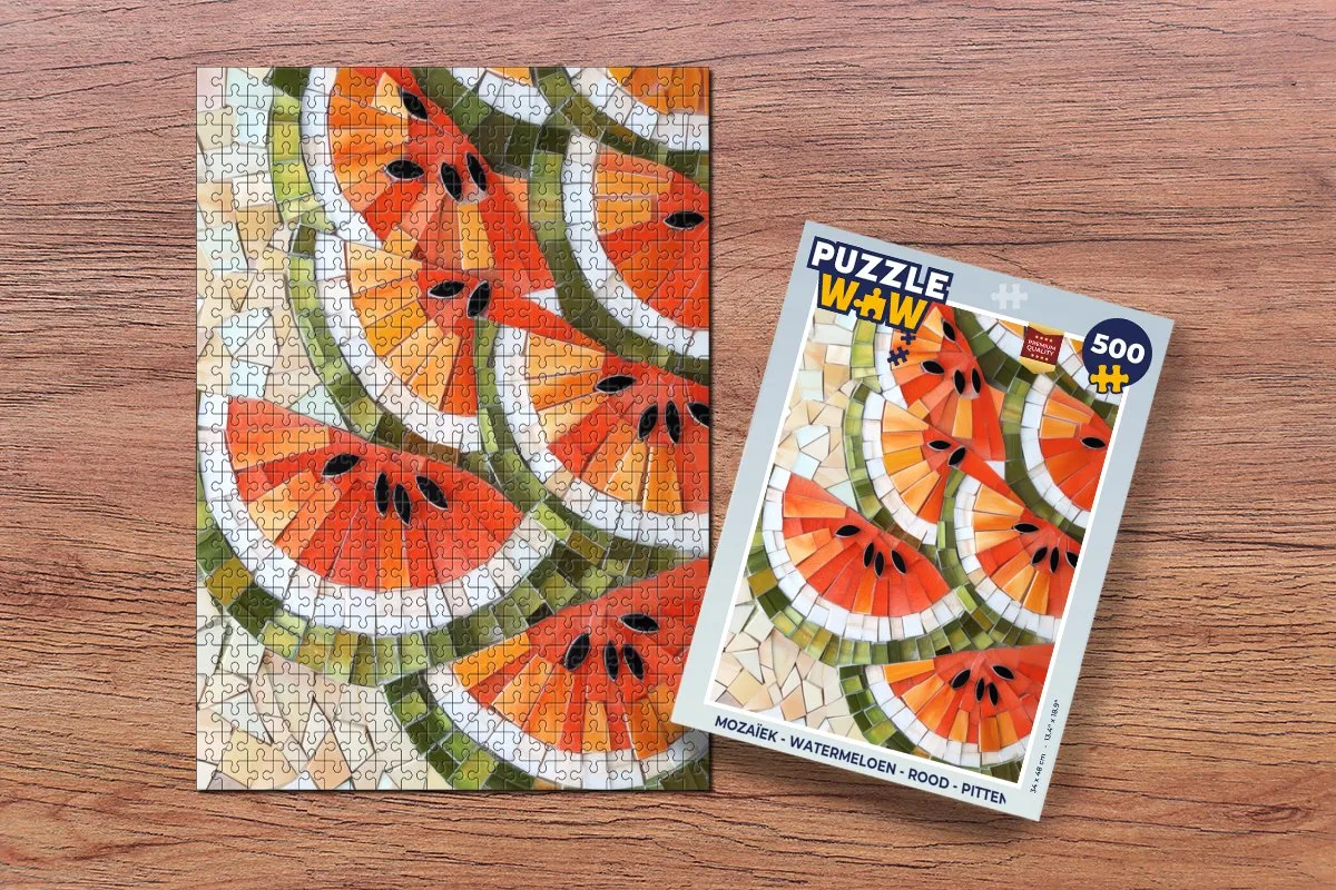PuzzleWow Mozaïek Watermeloen Legpuzzel 500 Stuks - Rood