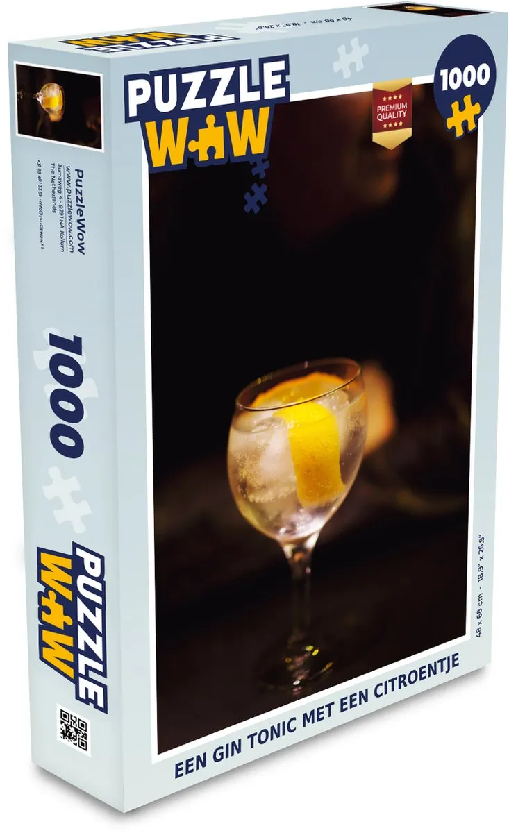 PuzzleWow Gin Tonic Legpuzzel 1000 Stuks - Multicolor