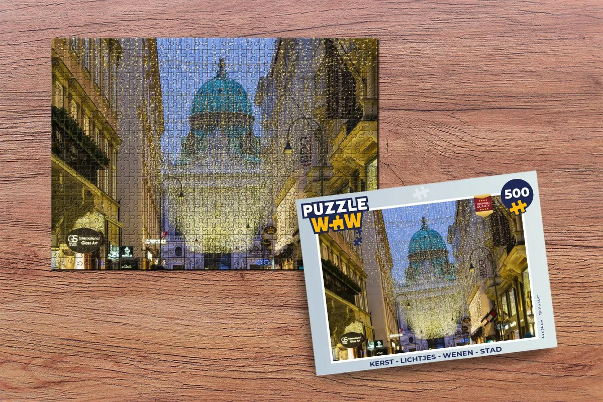 PuzzleWow Kerst Lichtjes Wenen Legpuzzel 500 Stuks - Multicolor
