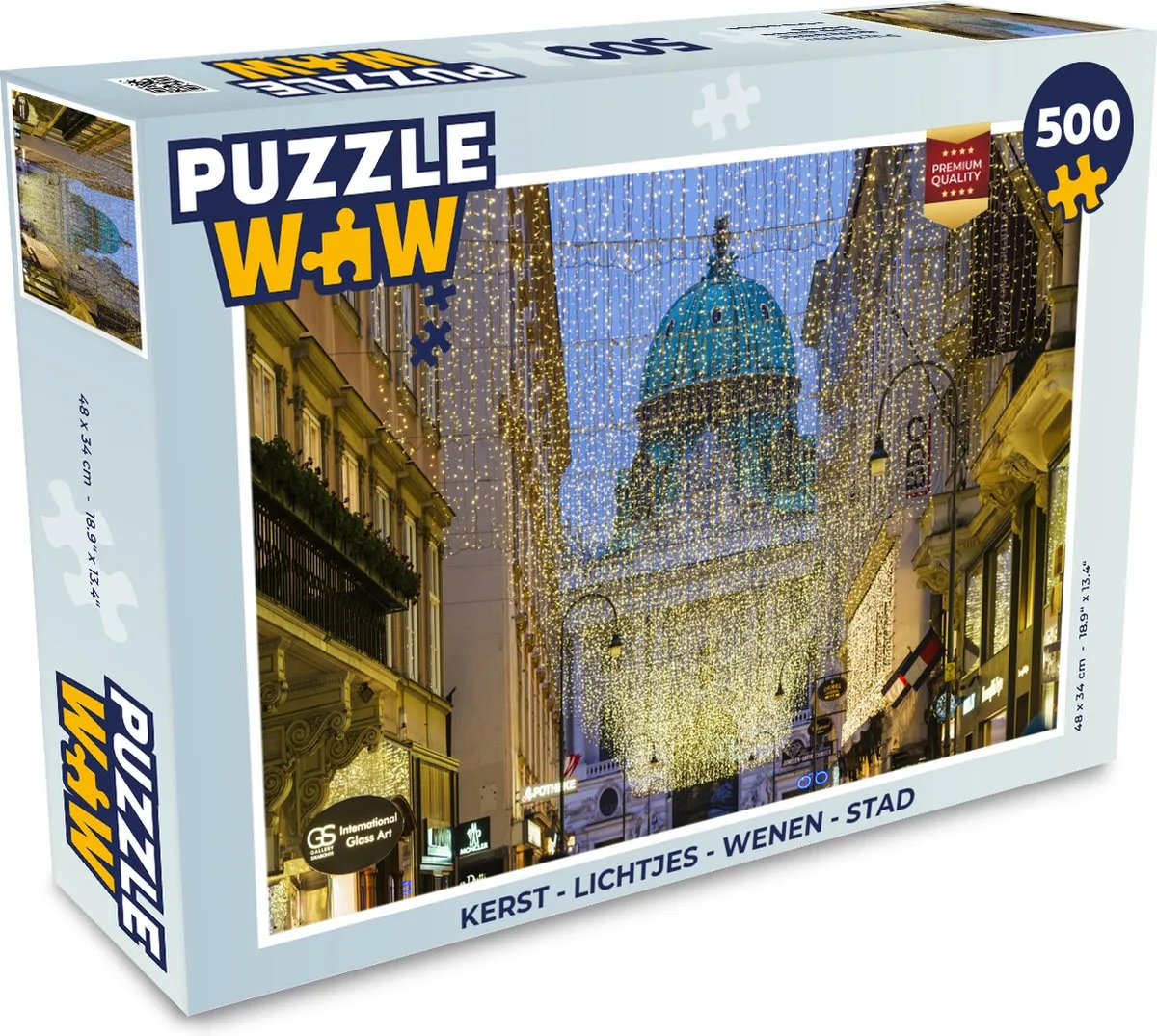 PuzzleWow Kerst Lichtjes Wenen Legpuzzel 500 Stuks - Multicolor