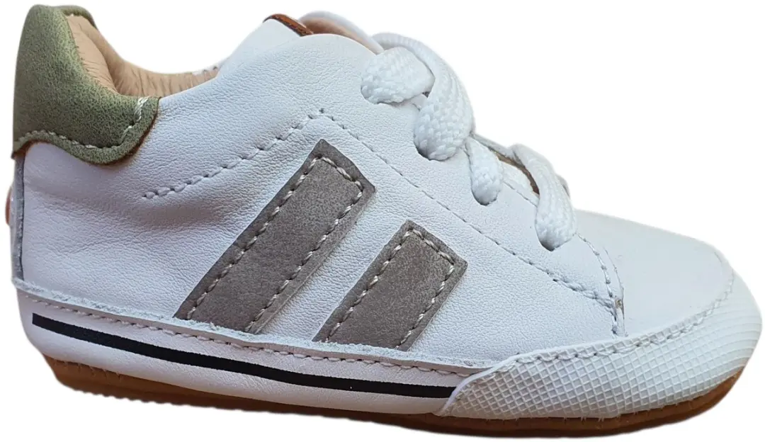 Shoesme BABY-PROOF Veterschoenen White Taupe - Leer - Maat 21 - afbeelding 2 van 6