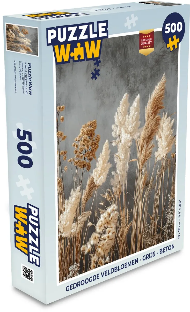PuzzleWow Veldbloemen Beton Legpuzzel 500 Stuks - MPN 8721414229352