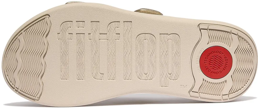 FitFlop F-Mode Go Adjustable Flatform Slides - Platino - afbeelding 4 van 4