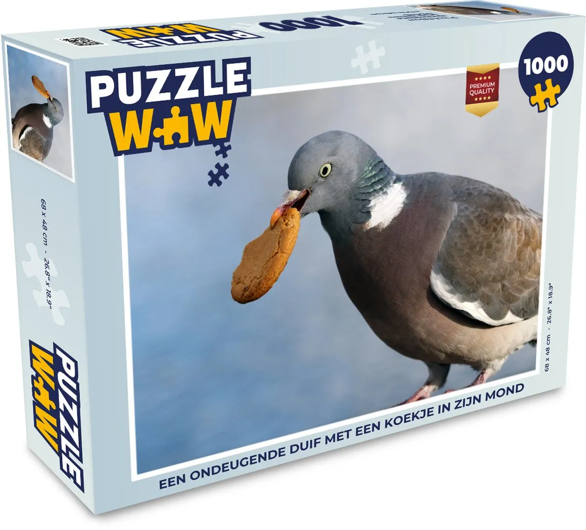PuzzleWow Legpuzzel Een ondeugende duif - 1000 Stuks - Multicolor
