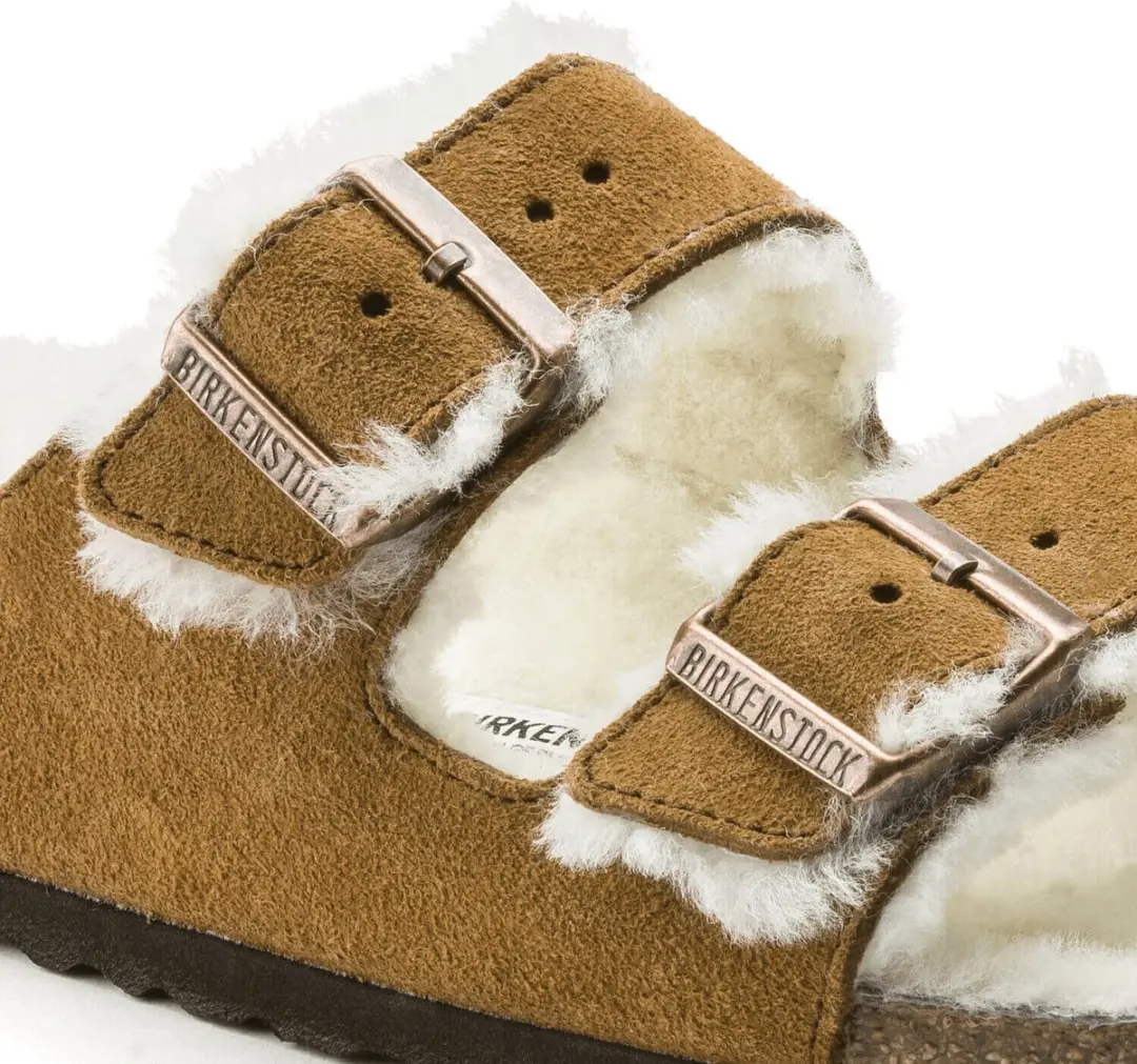 Birkenstock Arizona VL Shearling Mink Slides - Maat 45 - afbeelding 5 van 6