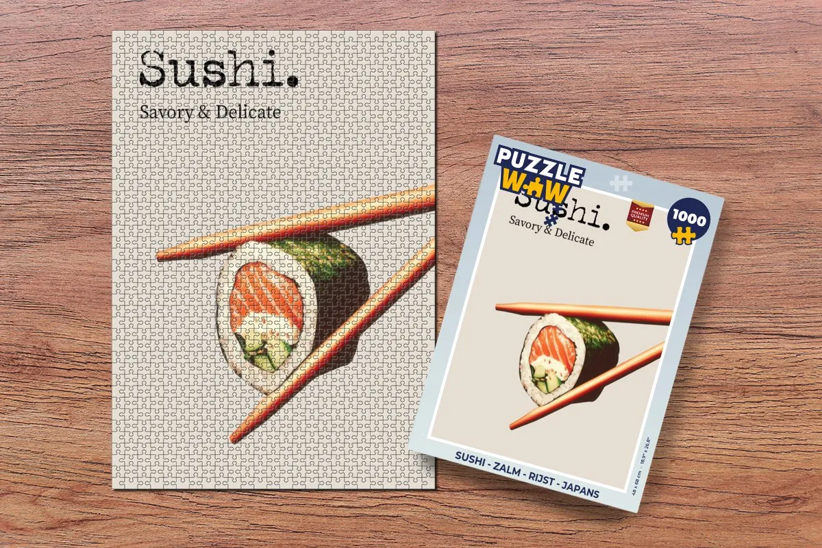 PuzzleWow Sushi Legpuzzel 1000 Stuks - Zalm & Rijst