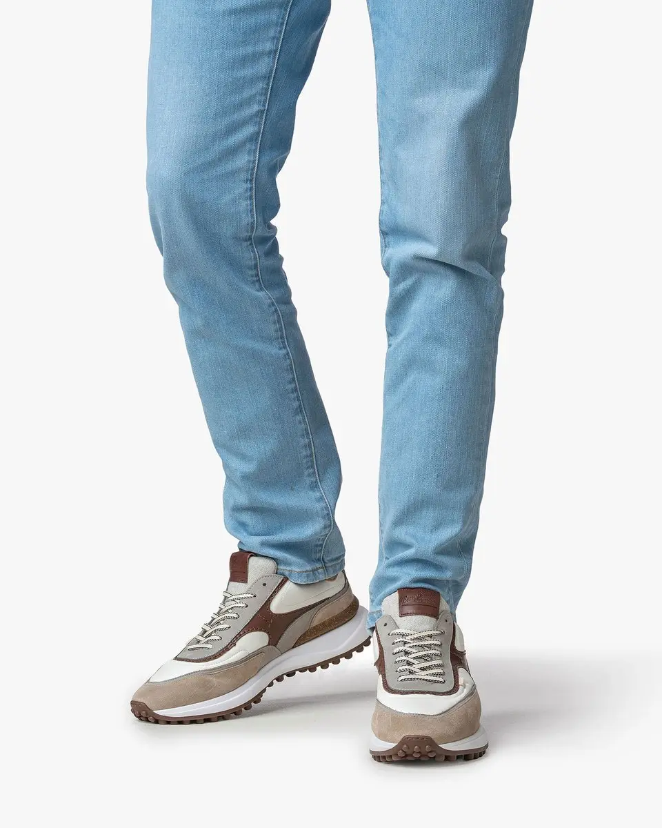 Floris van Bommel Noppi Sneakers SFM-10207 - Leer - Beige - Maat 42 - afbeelding 3 van 6