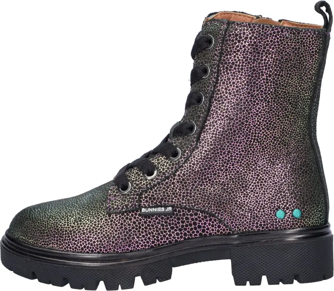 BunniesJR 225884-992 Meisjes Biker Boots - Grijs - Suède - Veters - afbeelding 3 van 6
