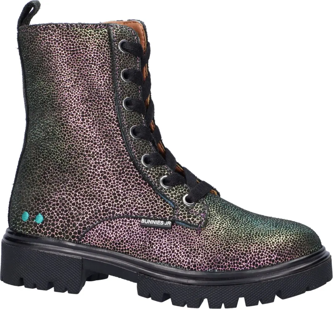 BunniesJR 225884-992 Meisjes Biker Boots - Grijs - Suède - Veters - afbeelding 4 van 6