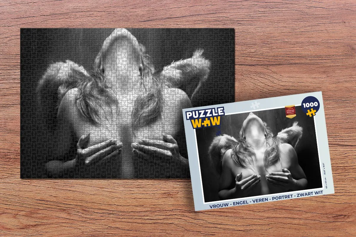 PuzzleWow Engel Portret Legpuzzel 1000 Stuks - Multicolor