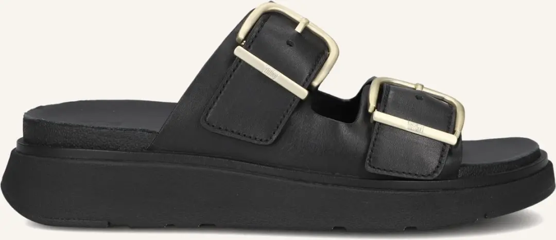 FitFlop Buckle Two Bar Slides Slippers - Dames 38 - Zwart - afbeelding 5 van 6