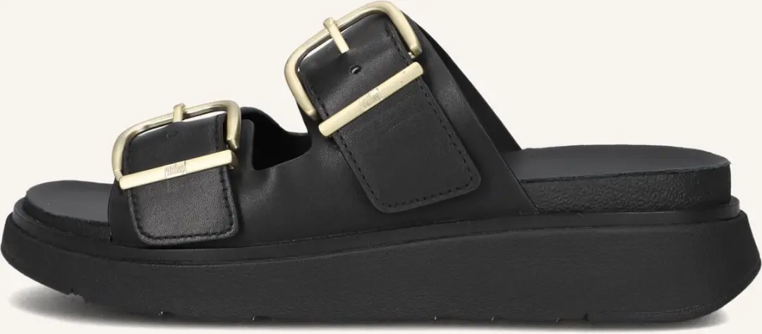 FitFlop Buckle Two Bar Slides Slippers - Dames 38 - Zwart - afbeelding 4 van 6
