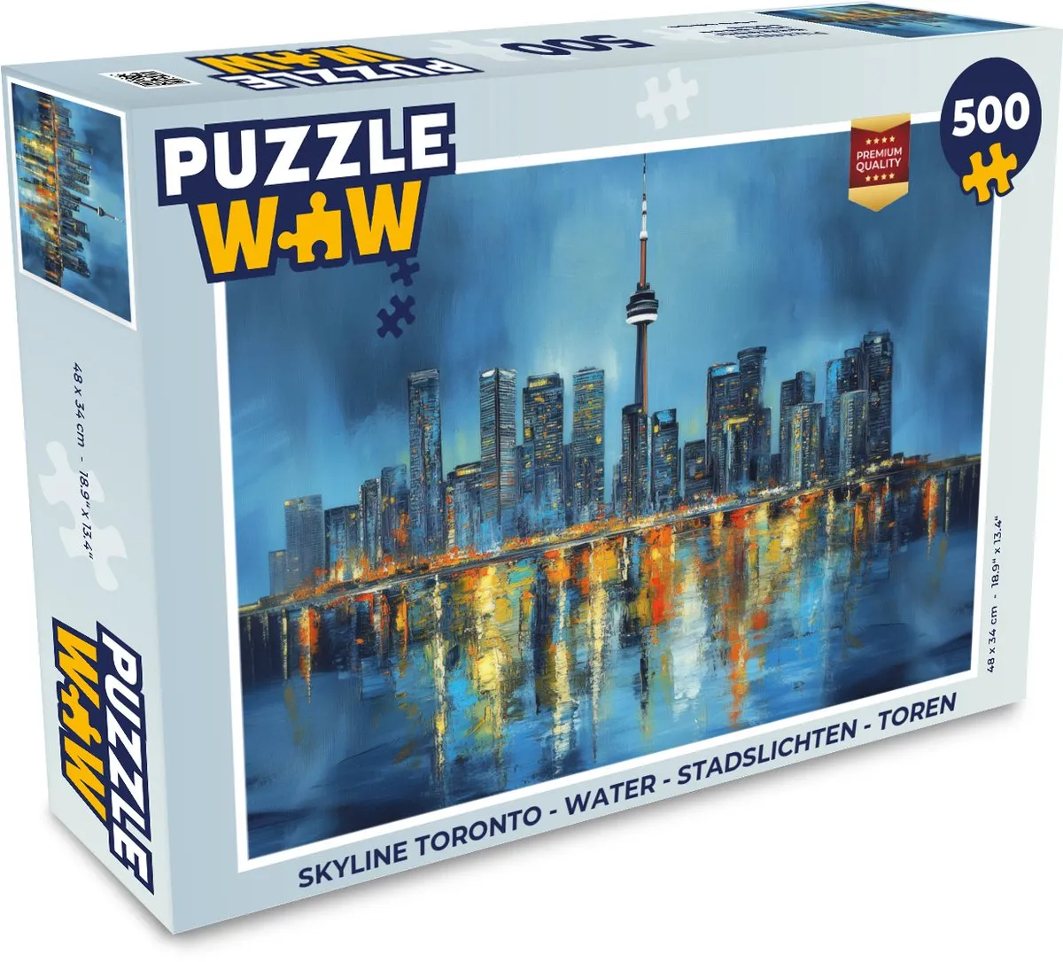 PuzzleWow Skyline Toronto Legpuzzel 500 Stuks - Water