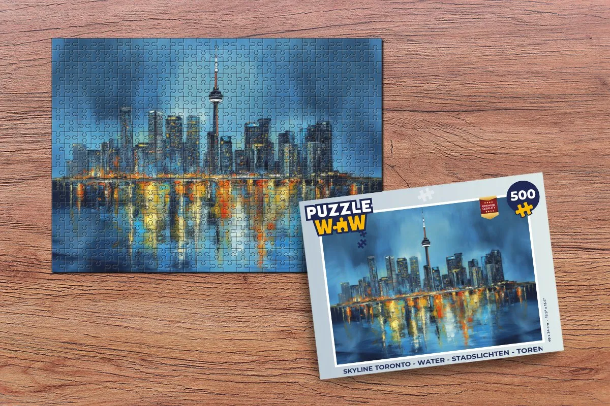 PuzzleWow Skyline Toronto Legpuzzel 500 Stuks - Water