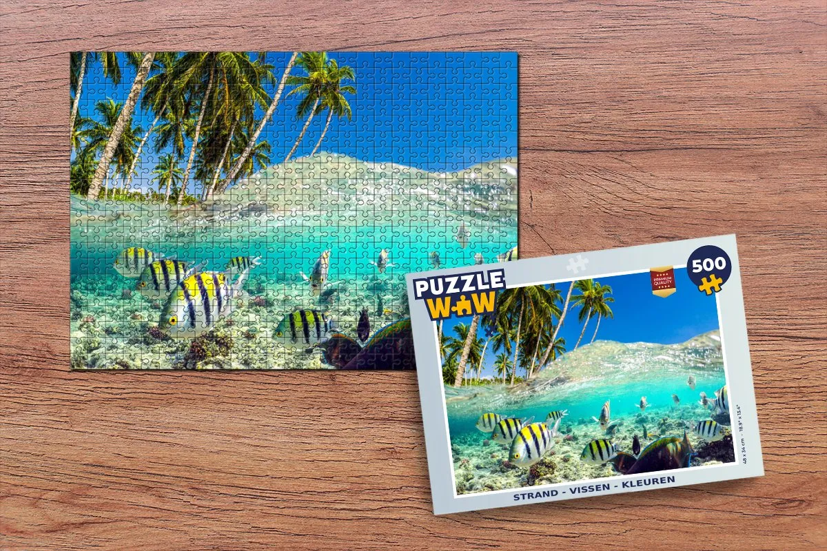 PuzzleWow Strand Vissen Legpuzzel 500 Stuks - Multicolor