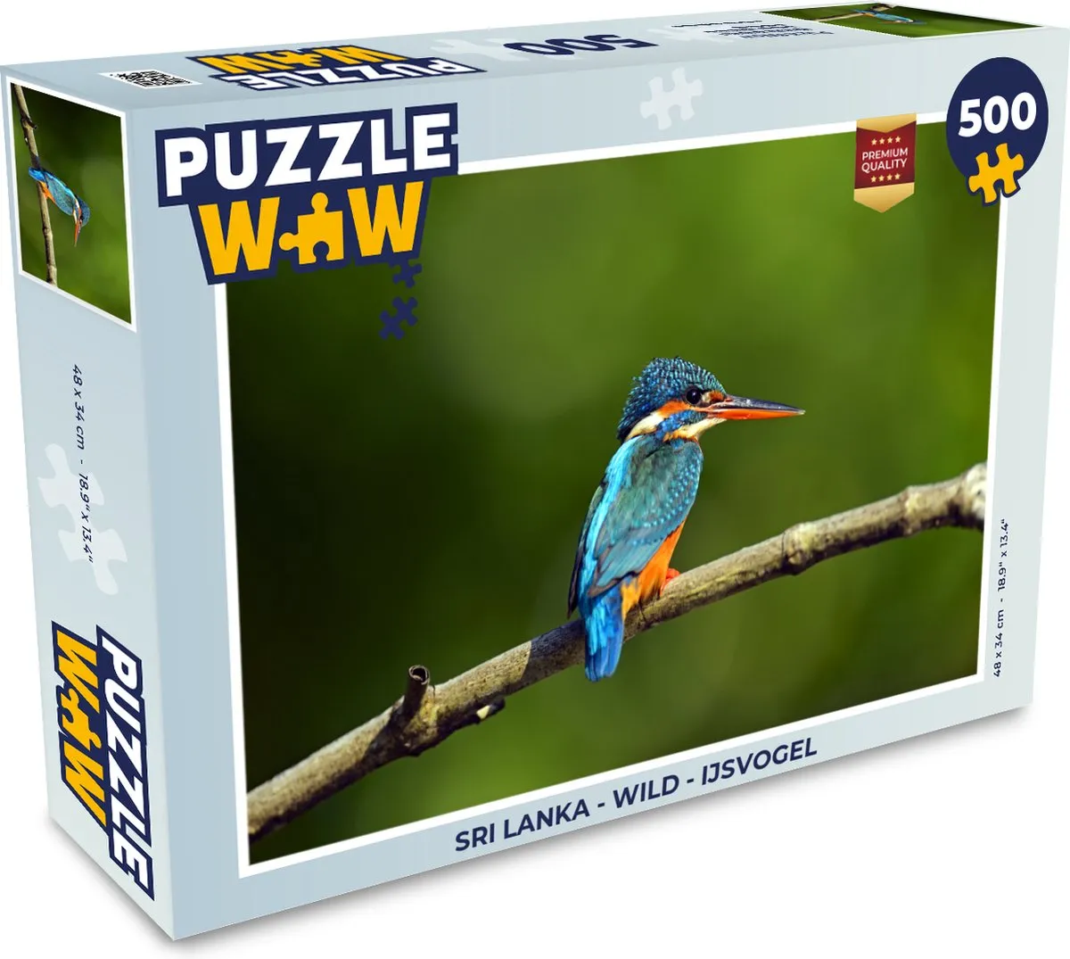 PuzzleWow Sri Lanka Wild IJsvogel Legpuzzel 500 Stuks - Multicolor