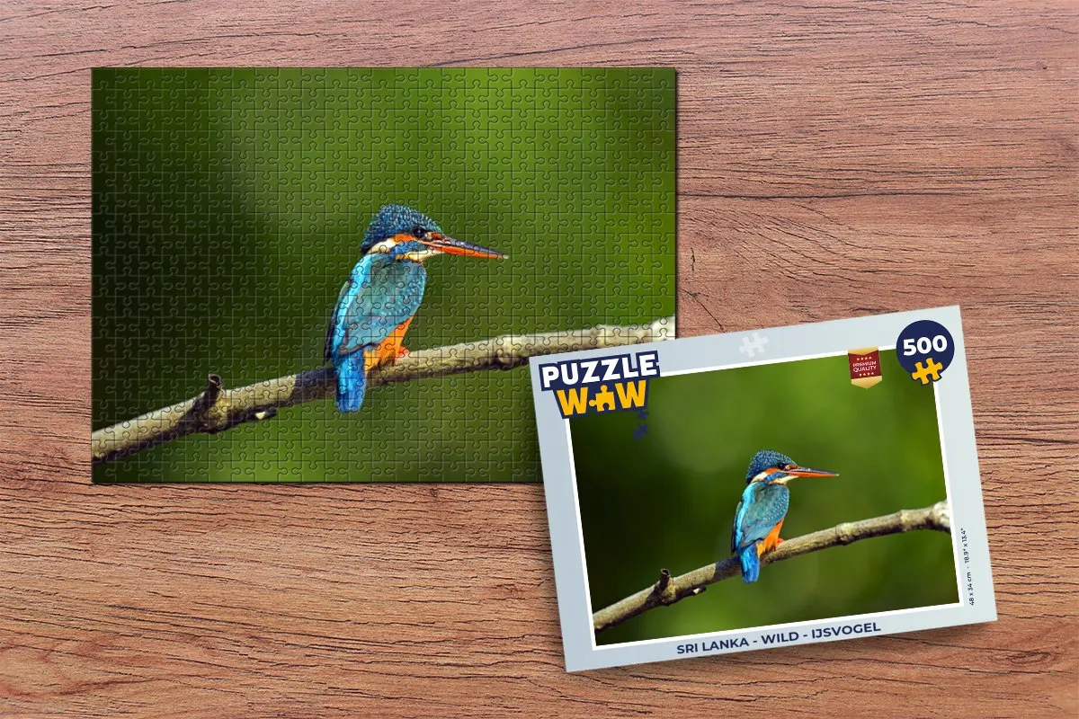 PuzzleWow Sri Lanka Wild IJsvogel Legpuzzel 500 Stuks - Multicolor