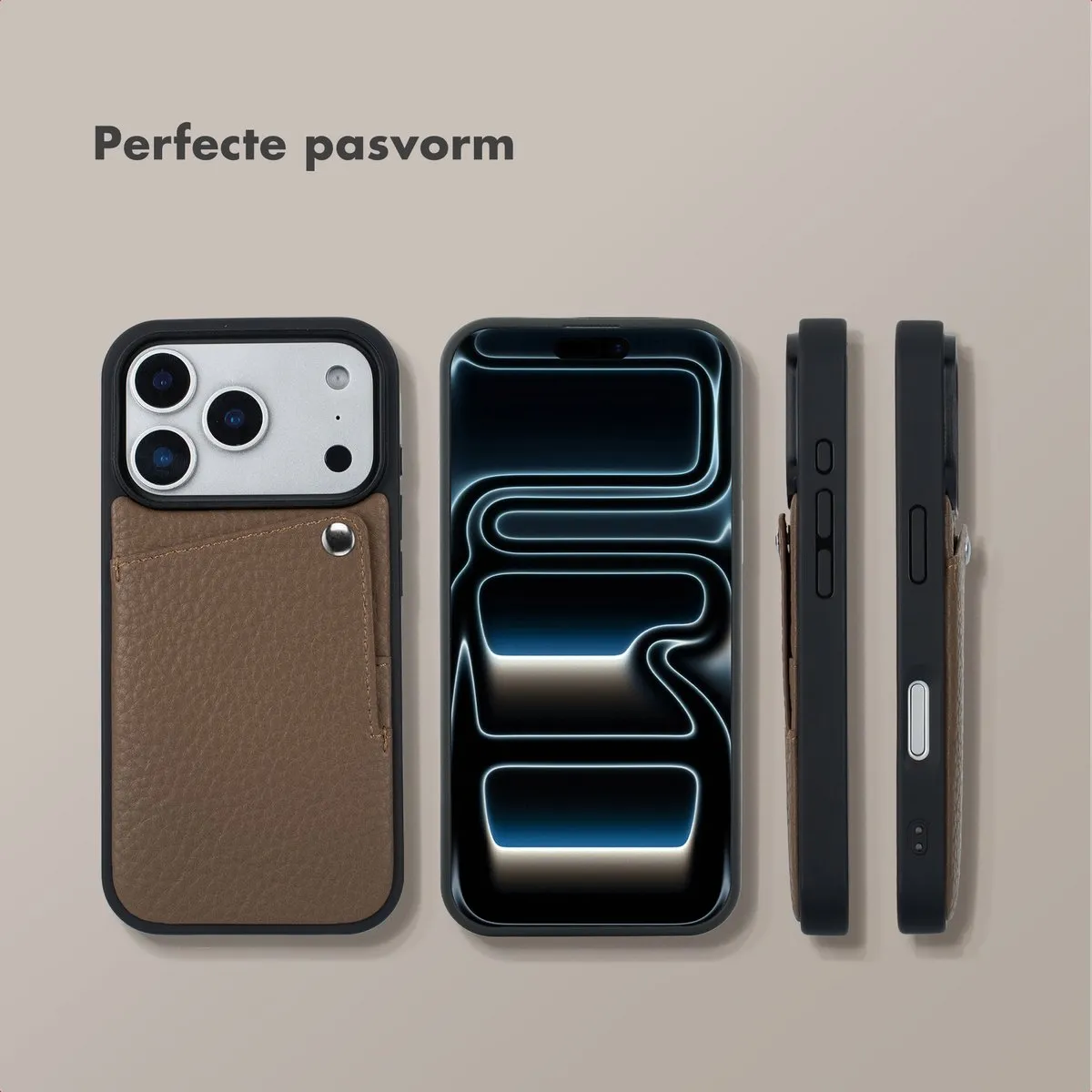 Selencia Hoesje iPhone 17 Pro Max - Pashouder Mocha Brown - afbeelding 6 van 6