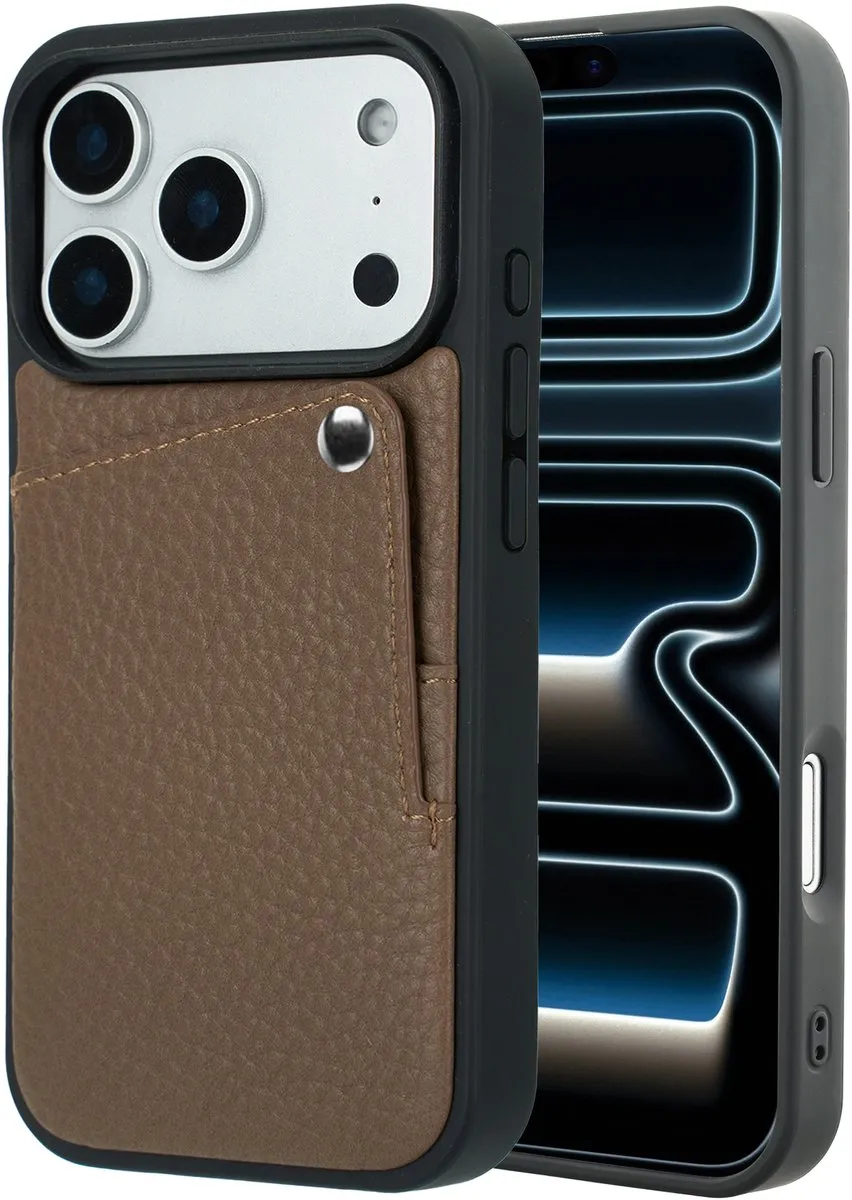 Selencia Hoesje iPhone 17 Pro Max - Pashouder Mocha Brown