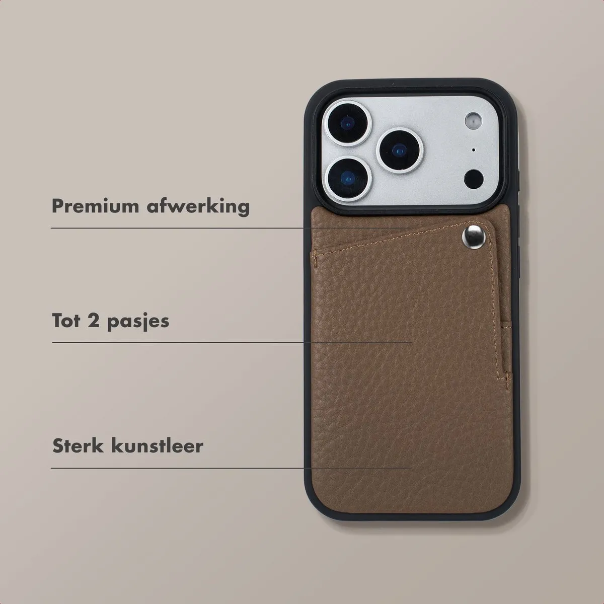 Selencia Hoesje iPhone 17 Pro Max - Pashouder Mocha Brown
