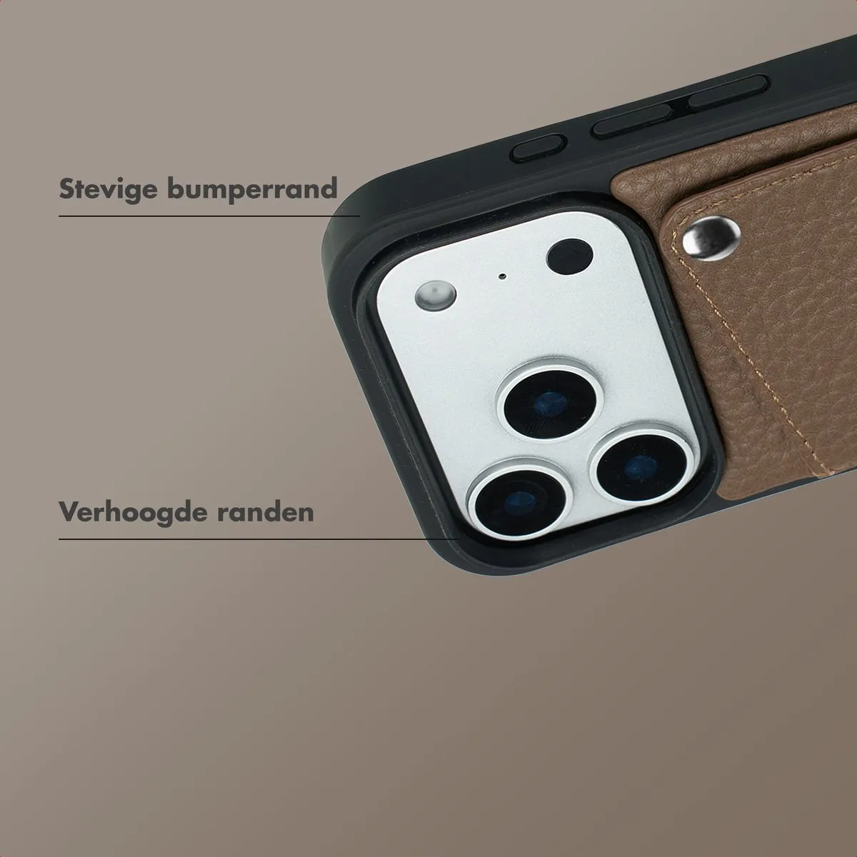 Selencia Hoesje iPhone 17 Pro Max - Pashouder Mocha Brown
