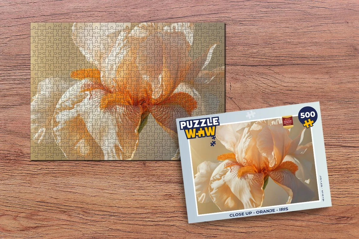 PuzzleWow Close Up Iris Legpuzzel 500 Stuks - Oranje