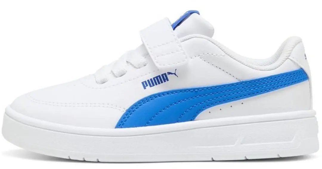 PUMA Court Classic Clean AC+ PS Kindersneaker - 32.5 - Wit/Blauw - afbeelding 6 van 6