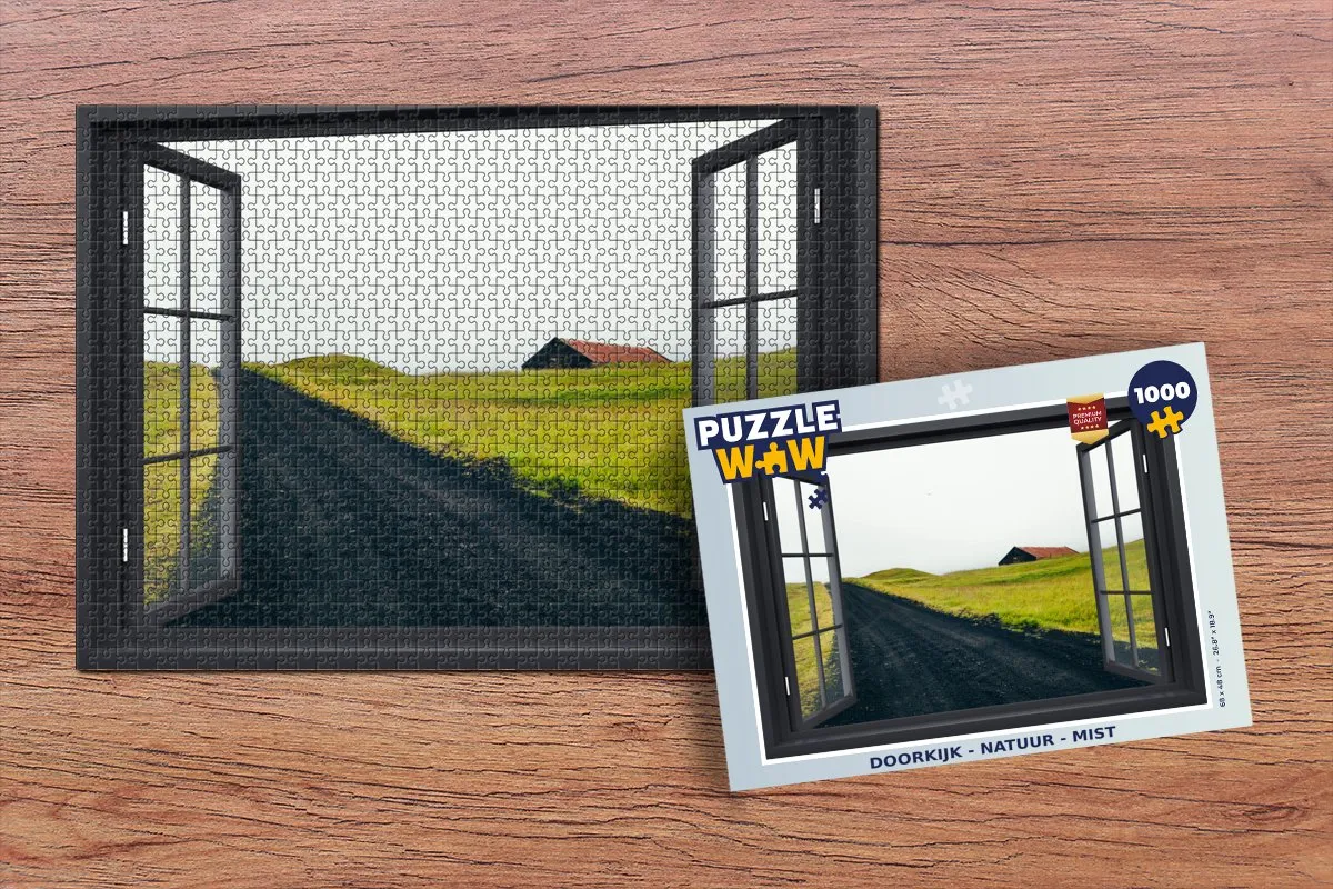 PuzzleWow Doorkijk Natuur Mist Legpuzzel 1000 Stuks - Multicolor